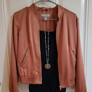 Blue Beaded Necklace with Golden Pendant